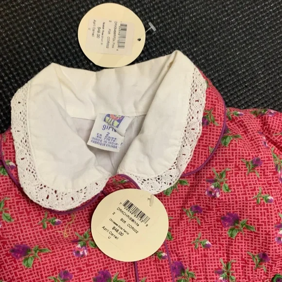 NEW April Cornel Cornelloki Pink Floral Smocked Dress Petticoat Pants Hat Set 2 - Picture 6 of 8